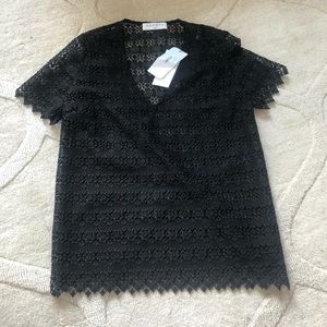 NWOT Sandro Black lace top